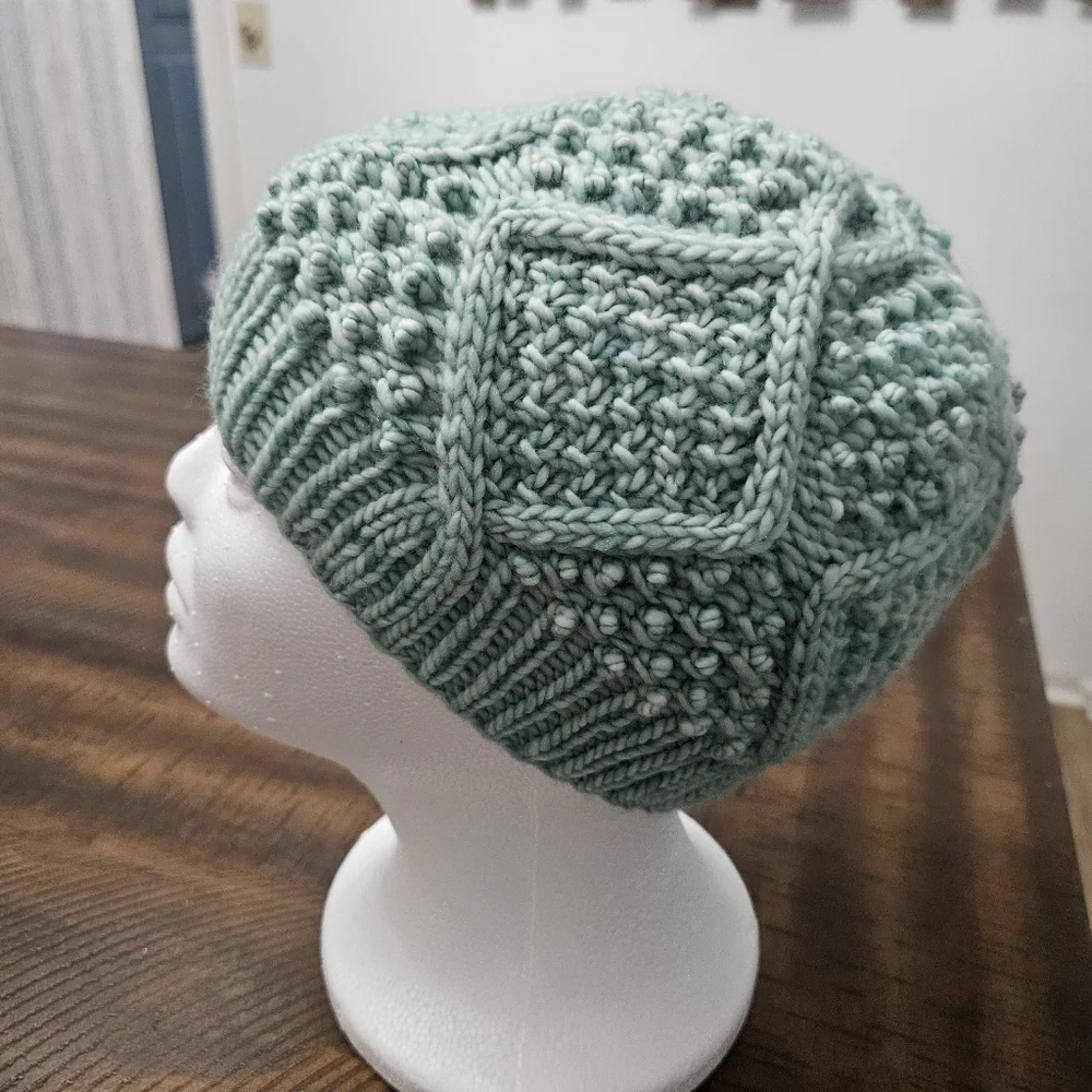 Knit Hat and Scarf Set in Soft Blue